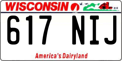 WI license plate 617NIJ
