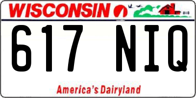 WI license plate 617NIQ