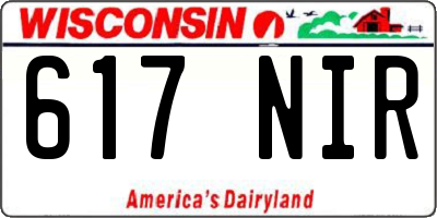 WI license plate 617NIR