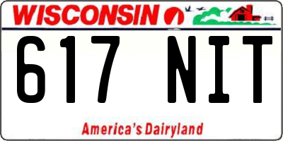 WI license plate 617NIT
