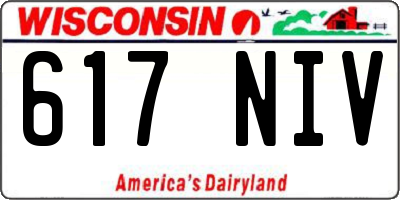 WI license plate 617NIV