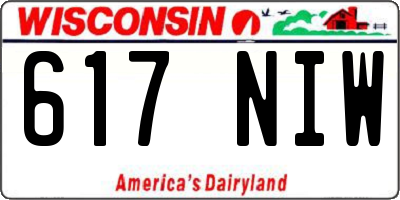 WI license plate 617NIW