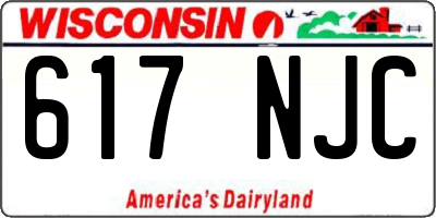 WI license plate 617NJC