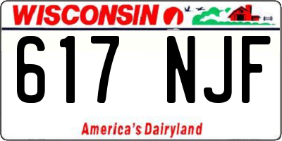WI license plate 617NJF