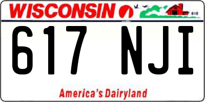 WI license plate 617NJI