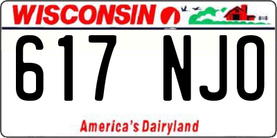 WI license plate 617NJO
