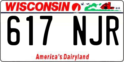 WI license plate 617NJR