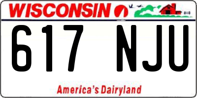 WI license plate 617NJU