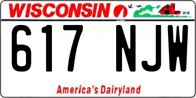WI license plate 617NJW