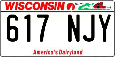 WI license plate 617NJY