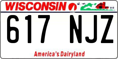WI license plate 617NJZ