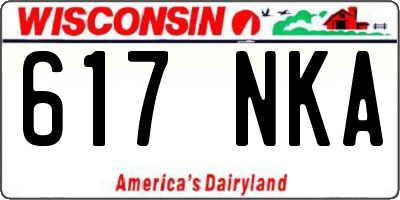 WI license plate 617NKA