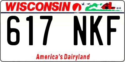 WI license plate 617NKF
