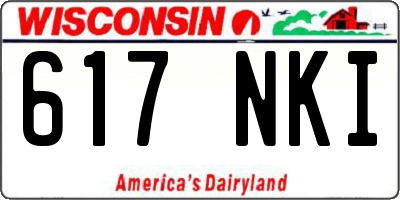 WI license plate 617NKI