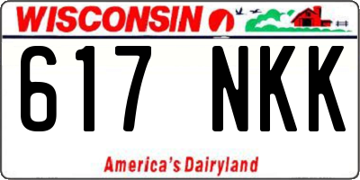 WI license plate 617NKK