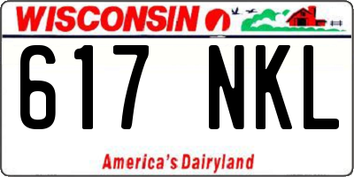WI license plate 617NKL