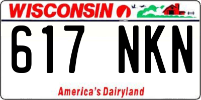 WI license plate 617NKN