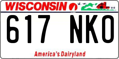 WI license plate 617NKO
