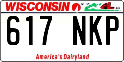 WI license plate 617NKP