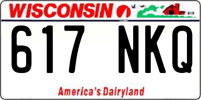 WI license plate 617NKQ