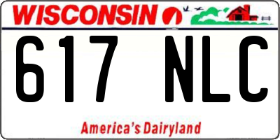 WI license plate 617NLC
