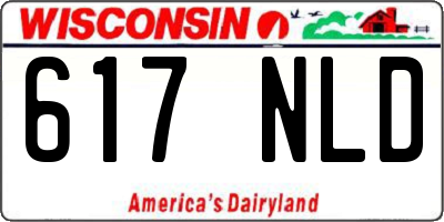 WI license plate 617NLD