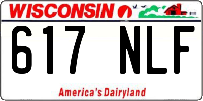 WI license plate 617NLF