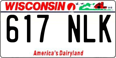WI license plate 617NLK