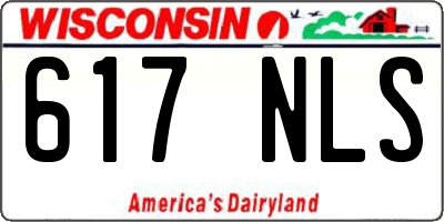 WI license plate 617NLS