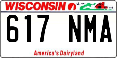WI license plate 617NMA