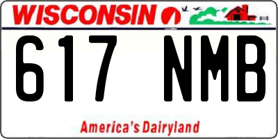 WI license plate 617NMB