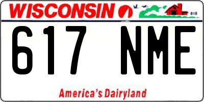 WI license plate 617NME