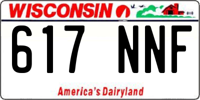 WI license plate 617NNF