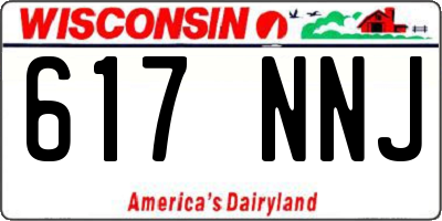 WI license plate 617NNJ