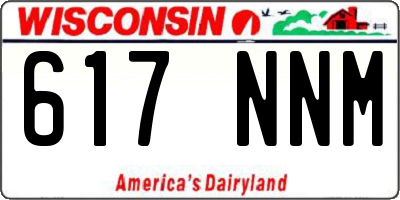 WI license plate 617NNM