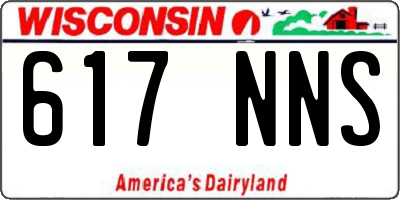 WI license plate 617NNS