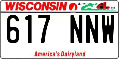 WI license plate 617NNW
