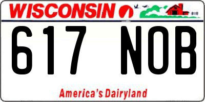 WI license plate 617NOB