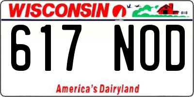 WI license plate 617NOD