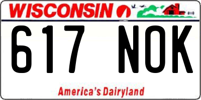 WI license plate 617NOK