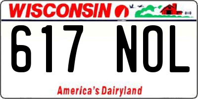 WI license plate 617NOL