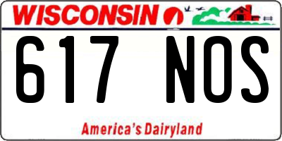 WI license plate 617NOS