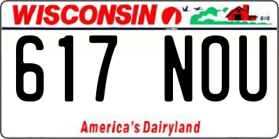 WI license plate 617NOU