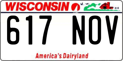 WI license plate 617NOV