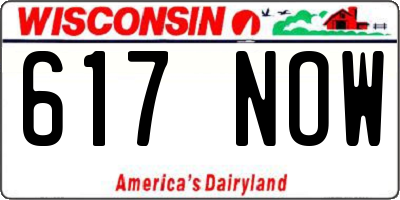 WI license plate 617NOW