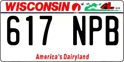 WI license plate 617NPB