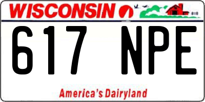 WI license plate 617NPE