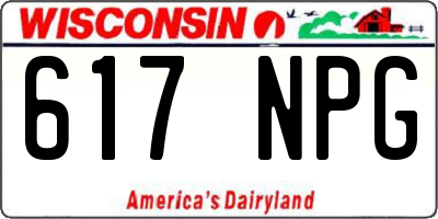 WI license plate 617NPG