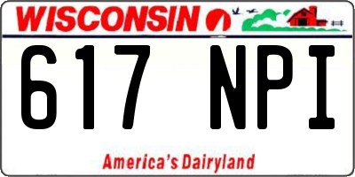 WI license plate 617NPI