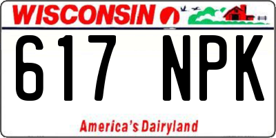 WI license plate 617NPK